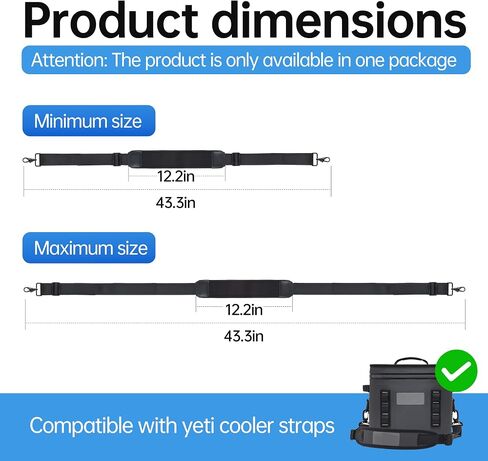 Cooler Straps Compatible with Yeti, Cooler Tie Down Straps, Black in Kuwait
