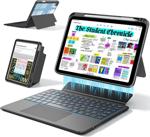 FUWANG for iPad (A16) 11th/10th Gen Case with Keyboard, Multi-Angle Stand in Kuwait