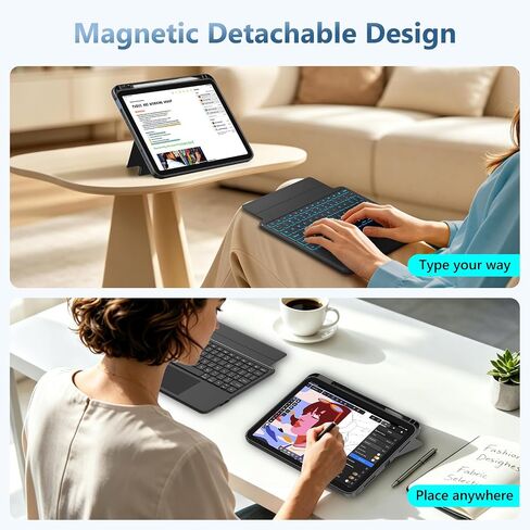 FUWANG for iPad (A16) 11th/10th Gen Case with Keyboard, Multi-Angle Stand in Kuwait