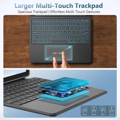 FUWANG for iPad (A16) 11th/10th Gen Case with Keyboard, Multi-Angle Stand in Kuwait