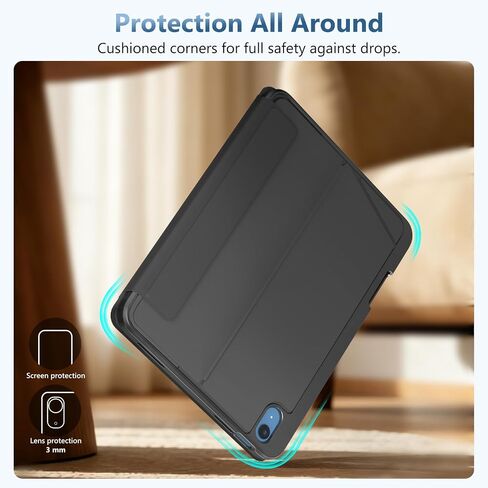 FUWANG for iPad (A16) 11th/10th Gen Case with Keyboard, Multi-Angle Stand in Kuwait