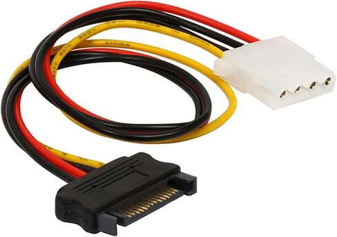 12 inch SATA Male to 4 pin Molex LP4 Female IDE Hard Drive Power Adapter Converter Cable, to Compatible with 12V/5V HDD DVD in Saudi Arabia