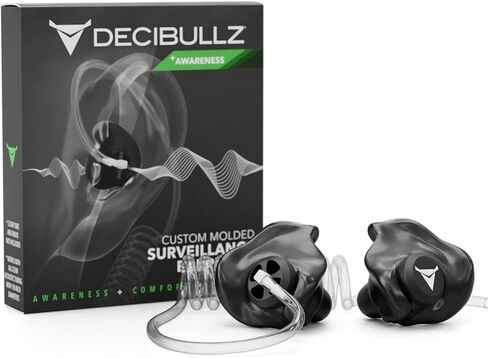 Decibullz Custom Moulded Security Two-Way Radio Surveillance Earpiece Set, Thermo-Fit Designed for Clear Acoustic Tube Radios | Model: +Awareness in Kuwait