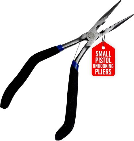 Rite Angler Pistol Unhooking Pliers – Fishing Pliers with Pistol Grip for Hook Removal, Freshwater/Saltwater, Needle Nose Tool for Fish - Blue/Black, 6" in Saudi Arabia