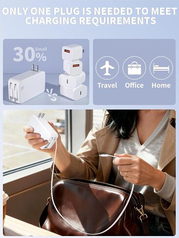 [Apple MFi Certified]45W Retractable iPhone 17 Charger Fast Charging, 4 in 1 Foldable Apple Charging Block Retractable Charger Dual USB Type C Cable Cords for‌ iPhone 17/17e/17 Air/16/16e/15/Pro/iPad in Kuwait