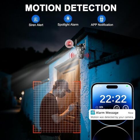 6MP Triple Lens Security Camera Outdoor,24/7 Recording Home Security Camera in Kuwait