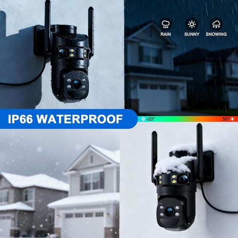 6MP Triple Lens Security Camera Outdoor,24/7 Recording Home Security Camera in Kuwait