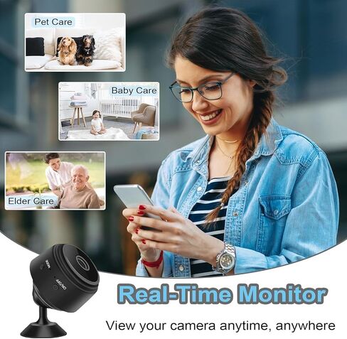Mini Spy Camera Hidden Camera with Video Samll Room Cam Nanny Cam WiFi Home Security Camera Night Vision Live Feed Playback Phone App Control, 2 Packs in Kuwait