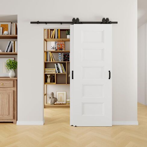5-Paneled Hollow Core Bypass Barn Door, 48"×80" in Saudi Arabia