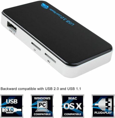 USB 3.0 8 في 1 فلاش مدمج قارئ بطاقات متعدد CF محول مايكرو SD MS XD 5 جيجابت في الثانية in Kuwait