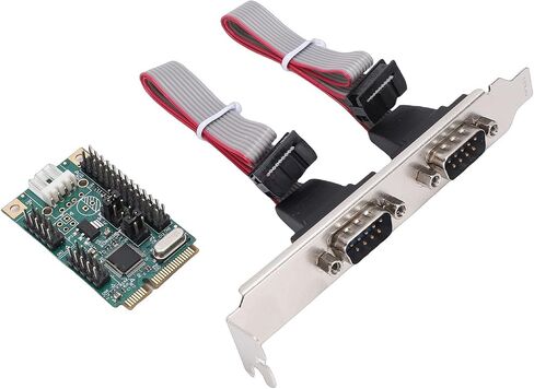 2 Port PCIe Serial Card Dual Serial DB9 Expansion Card PCIe to 232 Adapter 256 Byte FIFO 115200bps Low Profile Bracket for Desktop Industrial Computer in Kuwait