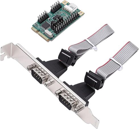 2 Port PCIe Serial Card Dual Serial DB9 Expansion Card PCIe to 232 Adapter 256 Byte FIFO 115200bps Low Profile Bracket for Desktop Industrial Computer in Kuwait