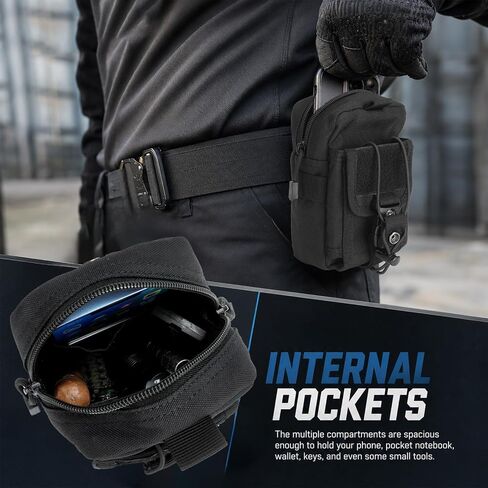 LEPHYON Tactical Molle Pouches, EDC Utility Pouch with Radio Holster in Kuwait
