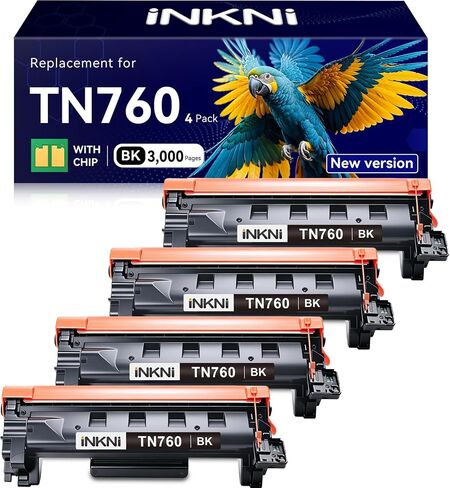 InkNI TN760 TN-760 TN-730 Toner Cartridge, MFC-L2710DW, 4 Pack Black in Saudi Arabia