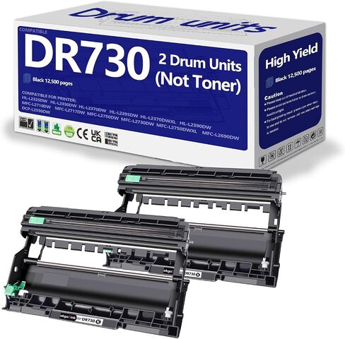DR730 Drum Unit Compatible Replacement for Brother DR-730 DR760 tn760 Drum 2 Pack for MFC-L2750DW MFC-L2710DW HL-L2350DW HL-L2370DW HL-L2395DW HL-L2325DW L2690DW DCP-L2550DW Printer Drum in Saudi Arabia