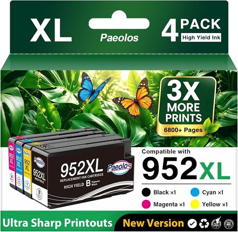 952XL Ink Cartridges Replacement for HP 952XL Ink Cartridges Combo Pack Latest Chip 952 XL for HP OfficeJet Pro 8710 7740 8715 8210 8720 8702 8725 8730 Printers 952XL Balck Cyan Magenta Yellow, 4 Pack in Saudi Arabia