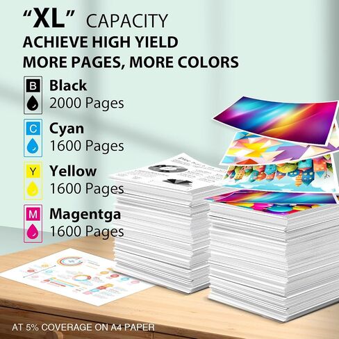 952XL Ink Cartridges Replacement for HP 952XL Ink Cartridges Combo Pack Latest Chip 952 XL for HP OfficeJet Pro 8710 7740 8715 8210 8720 8702 8725 8730 Printers 952XL Balck Cyan Magenta Yellow, 4 Pack in Saudi Arabia
