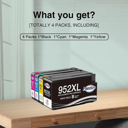 952XL Ink Cartridges Replacement for HP 952XL Ink Cartridges Combo Pack Latest Chip 952 XL for HP OfficeJet Pro 8710 7740 8715 8210 8720 8702 8725 8730 Printers 952XL Balck Cyan Magenta Yellow, 4 Pack in Saudi Arabia