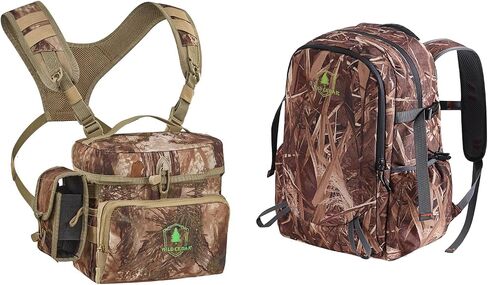 Binocular Harness Chest Pack Rangefinder Pouch + 30L Camo Hunting Backpack 11 Pockets Lightweight in Kuwait