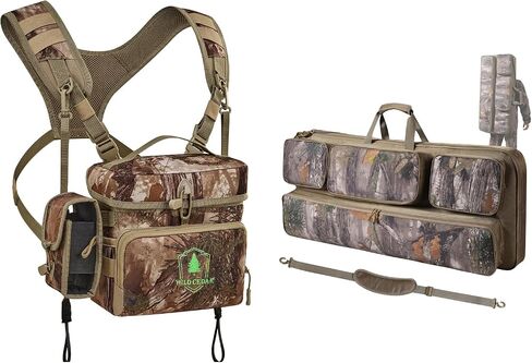 Binocular Harness Chest Pack Rangefinder Pouch Large + Compound Bow Case Archery Bag Arrow Pockets in Kuwait