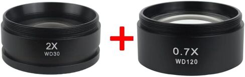 WD165 0.5X 0.7X 1.0X 2.0X Auxiliary Objects Lens Microscope Camera Lens For Trinocular Stereo Zoom Microscope Barlow Glass Lens (Color : 2.0X 0.7X) in Kuwait