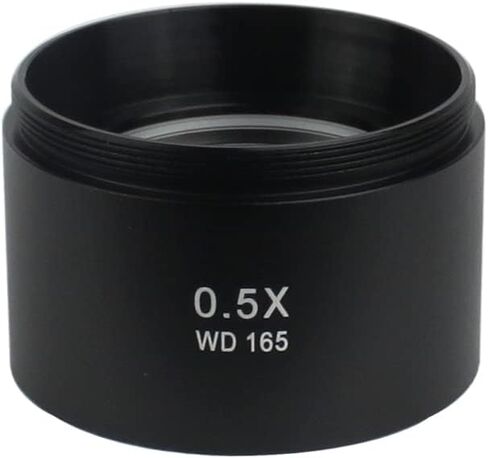 WD165 0.5X 0.7X 1.0X 2.0X Auxiliary Objects Lens Microscope Camera Lens For Trinocular Stereo Zoom Microscope Barlow Glass Lens (Color : 0.5X) in Kuwait