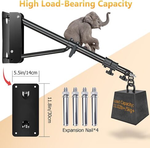 MACTREM Ring Light Wall Mount, 71.65’’/182cm Wall Mounting Triangle Boom Arm for Strobe Light, Photography, Softbox, Reflector,Umbrella,Studio Video Light, Support 180°Rotation in Saudi Arabia