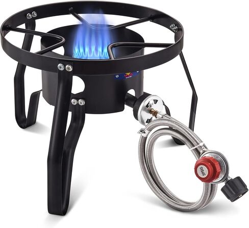 55,000BTU Propane Burner Camping Stove,Gas Stove Burner Cooker for Outdoor Cooking for Turkey Fry,Homebrewing,Crawfish Boil,and More! in Kuwait