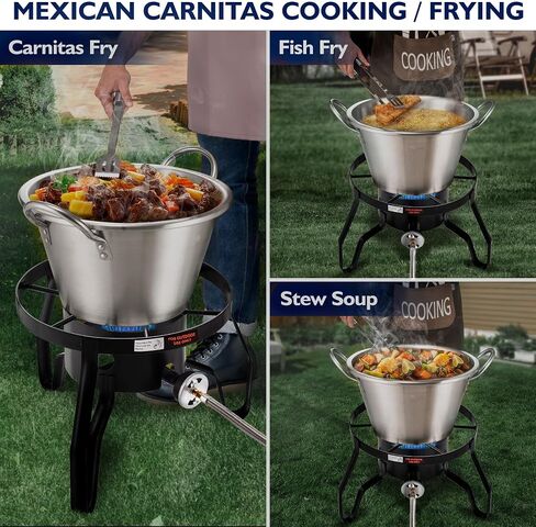 55,000BTU Propane Burner Camping Stove,Gas Stove Burner Cooker for Outdoor Cooking for Turkey Fry,Homebrewing,Crawfish Boil,and More! in Kuwait