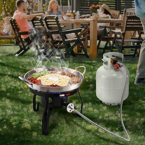 55,000BTU Propane Burner Camping Stove,Gas Stove Burner Cooker for Outdoor Cooking for Turkey Fry,Homebrewing,Crawfish Boil,and More! in Kuwait