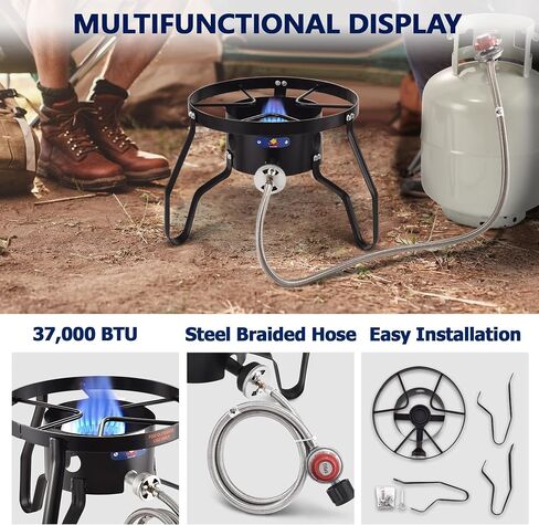 55,000BTU Propane Burner Camping Stove,Gas Stove Burner Cooker for Outdoor Cooking for Turkey Fry,Homebrewing,Crawfish Boil,and More! in Kuwait