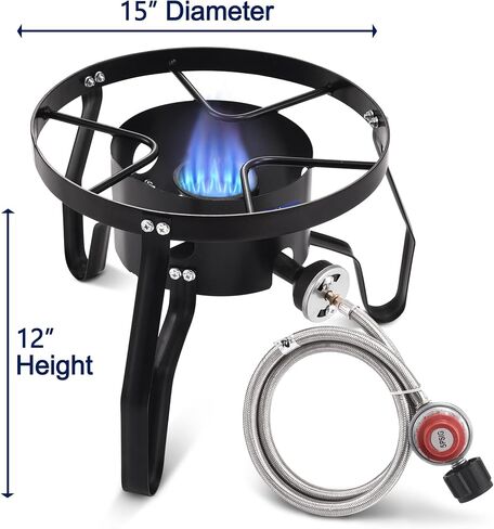 55,000BTU Propane Burner Camping Stove,Gas Stove Burner Cooker for Outdoor Cooking for Turkey Fry,Homebrewing,Crawfish Boil,and More! in Kuwait