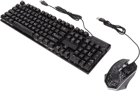 Pissente USB Keyboard Mouse Combo, 104 Keys Colorful Backlight in Saudi Arabia