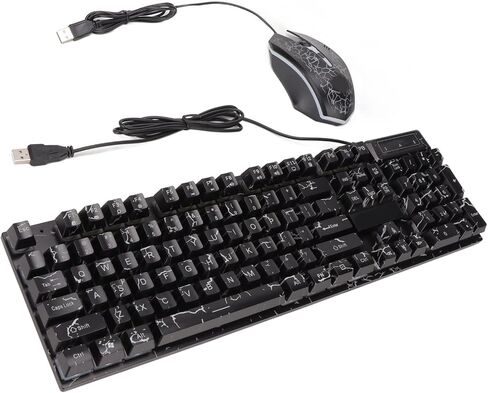 Pissente USB Keyboard Mouse Combo, 104 Keys Colorful Backlight in Saudi Arabia