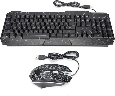 Pissente Wired Keyboard and Mouse Set, Cracked Luminous LED in Saudi Arabia