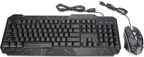 Pissente Wired Keyboard and Mouse Set, Cracked Luminous LED in Saudi Arabia