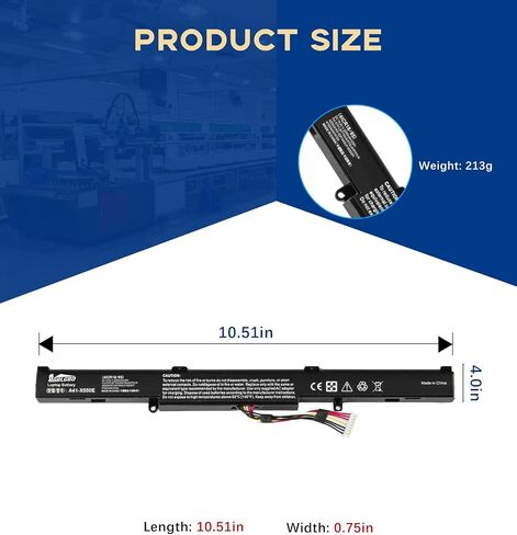 A41-X550E Battery Replacement for Asus X450 X450E X450J X450JF‌ A450J A450JF A450E‌, 3000mAh 4-Cell Rechargeable Li-ion Battery, Compatible with R751J R751JA R751JB R751JK R751JM in Kuwait