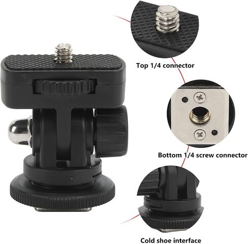 CHICIRIS Monitor Ball Head with 180 Adjustment, 1/4 Screw and Cold Shoe Adapter in Kuwait