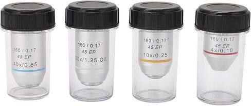 Achromatic Microscope Lens, High Precision Lens 4X, 10X, 40X, 100X for Professional Users Biological Microscopes in Saudi Arabia