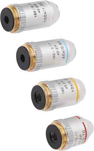 Achromatic Microscope Lens, High Precision Lens 4X, 10X, 40X, 100X for Professional Users Biological Microscopes in Saudi Arabia