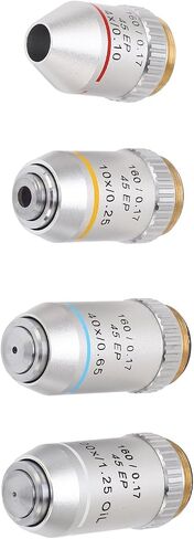 Achromatic Microscope Lens, High Precision Lens 4X, 10X, 40X, 100X for Professional Users Biological Microscopes in Saudi Arabia