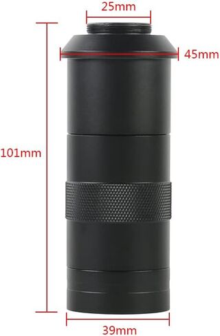 Adjustable 180X 120X 300X 200X 130X Zoom C mount Lens 0.7X~4.5X Magnification 25mm For HDMI USB Industry Video Microscope Camera (Color : 120X) in Kuwait