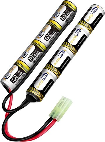 بطارية Keenstone 9.6V 1600mAh Nunchuck Nimh Airsoft، متوافقة مع مسدس Airsoft أو مسدس AEG Airsoft in Kuwait