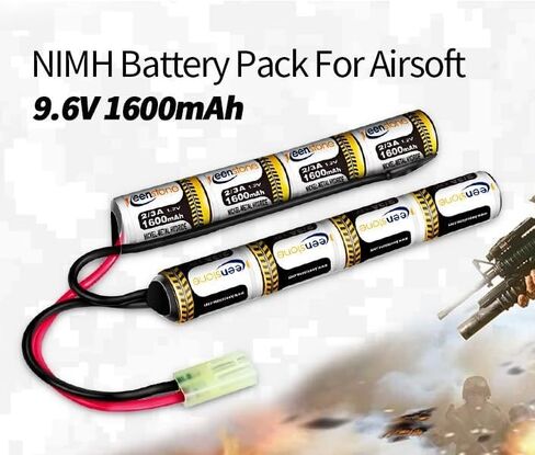 بطارية Keenstone 9.6V 1600mAh Nunchuck Nimh Airsoft، متوافقة مع مسدس Airsoft أو مسدس AEG Airsoft in Kuwait
