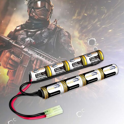 بطارية Keenstone 9.6V 1600mAh Nunchuck Nimh Airsoft، متوافقة مع مسدس Airsoft أو مسدس AEG Airsoft in Kuwait