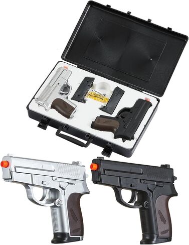New James Bond Twin Spring Airsoft Dual Pistol Combo Pack Set Hand Gun w/Case 6mm BB 0.12g (Two Airsoft Pistol) in Kuwait