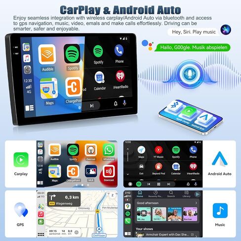 SIXTOP 4G+64G Android Car Stereo Radio for Toyota 4Runner 2003-2009 Wireless CarPlay Android Auto Bluetooth5.0 GPS Navigation 9 Inch 1280*720 Touchscreen FM/RDS WiFi 32EQ SWC AHD Backup Camera Canbus in Kuwait