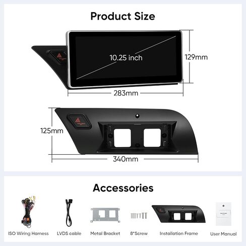 10.25 inch Touch Screen for Audi A4 A5 S4 S5 RS4 RS5 Concert/Symphony in Kuwait