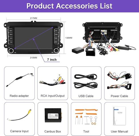 2026 Upgrade 7" CarPlay & Android Auto Linux Screen for Volkswagen in Kuwait