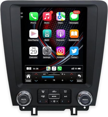 4+32G Car Radio Stereo for Ford Mustang 2010 2011 2012 2013 2014: 10.1inch Replacement - Android 5G WiFi Wireless CarPlay Android Auto - with GPS Navigation Upgrade(RDS High-Fidelity Sound) Head Unit in Kuwait